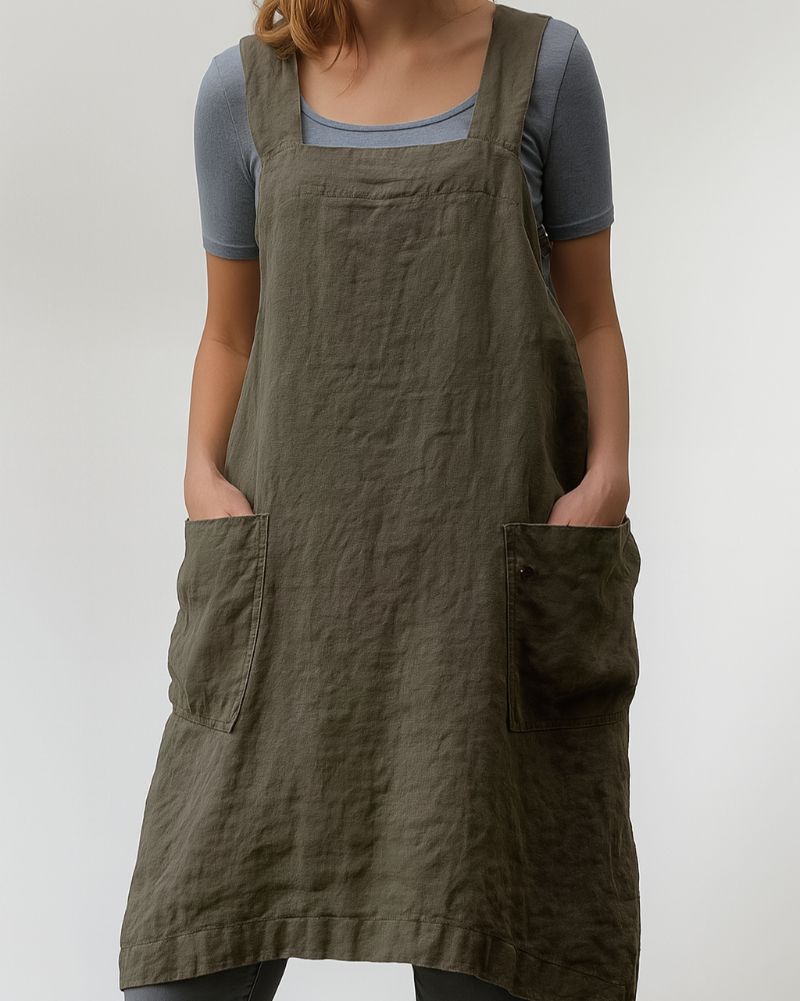Women's Cotton Linen Dress With Pockets