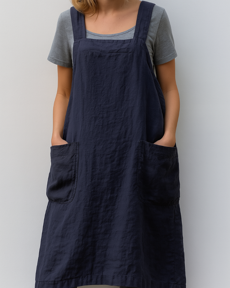 Women's Cotton Linen Dress With Pockets