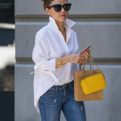 Women's Elegant Silk Blouse - Fashinoza