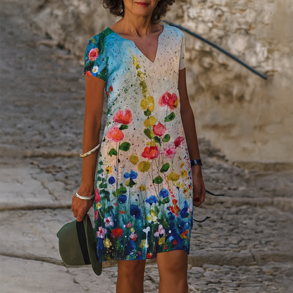 Women's V Neck Casual Dress - Fashinoza