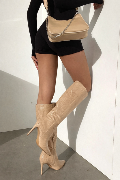 Women's Knee-High Boots Bone Color