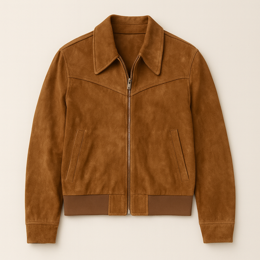 Men's Faux Suede Jacket - 
Fashinoza