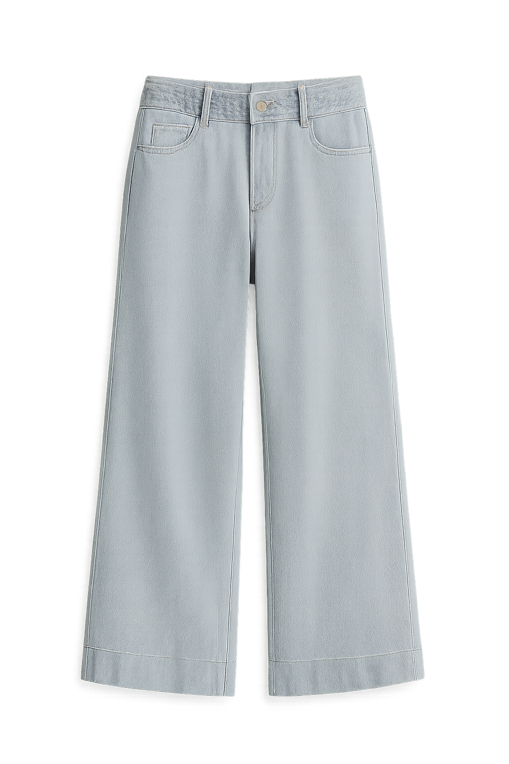 Women's Wide Leg Denim Trousers Low Waist Blue
