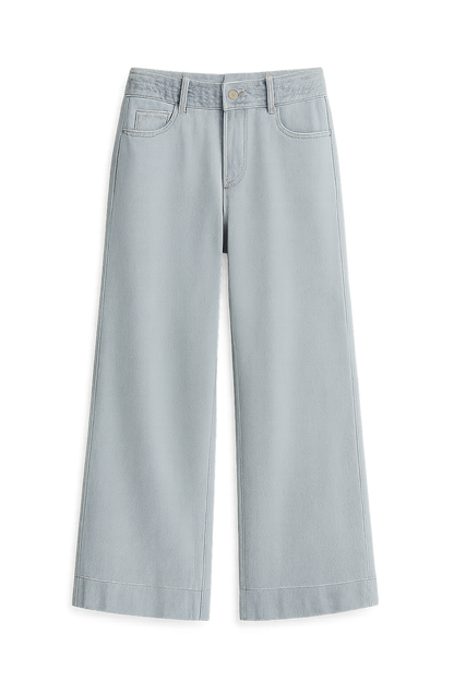 Women's Wide Leg Denim Trousers Low Waist Blue