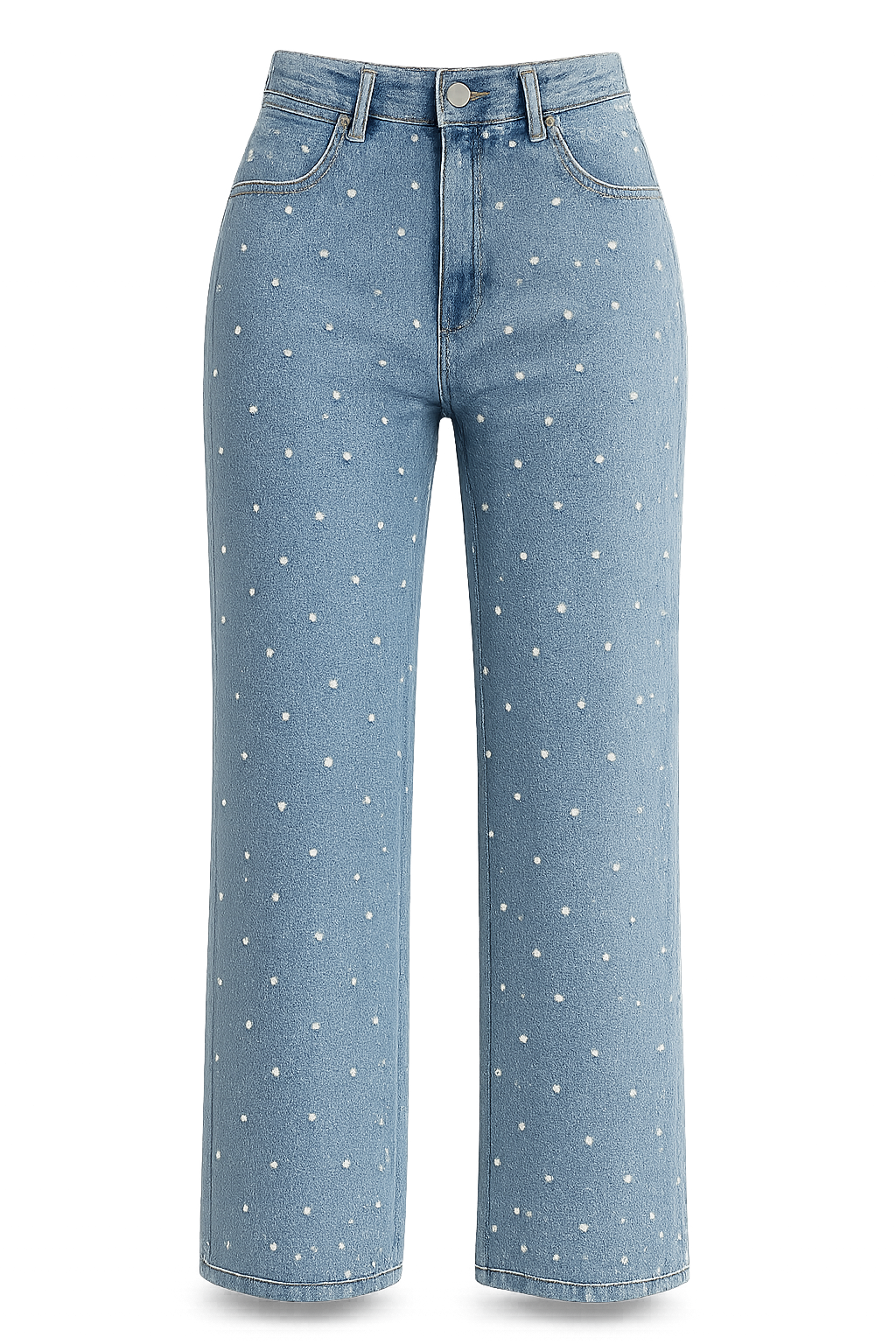 Women's Straight Jeans Pearl Five-Pocket Machine Washable Classic
