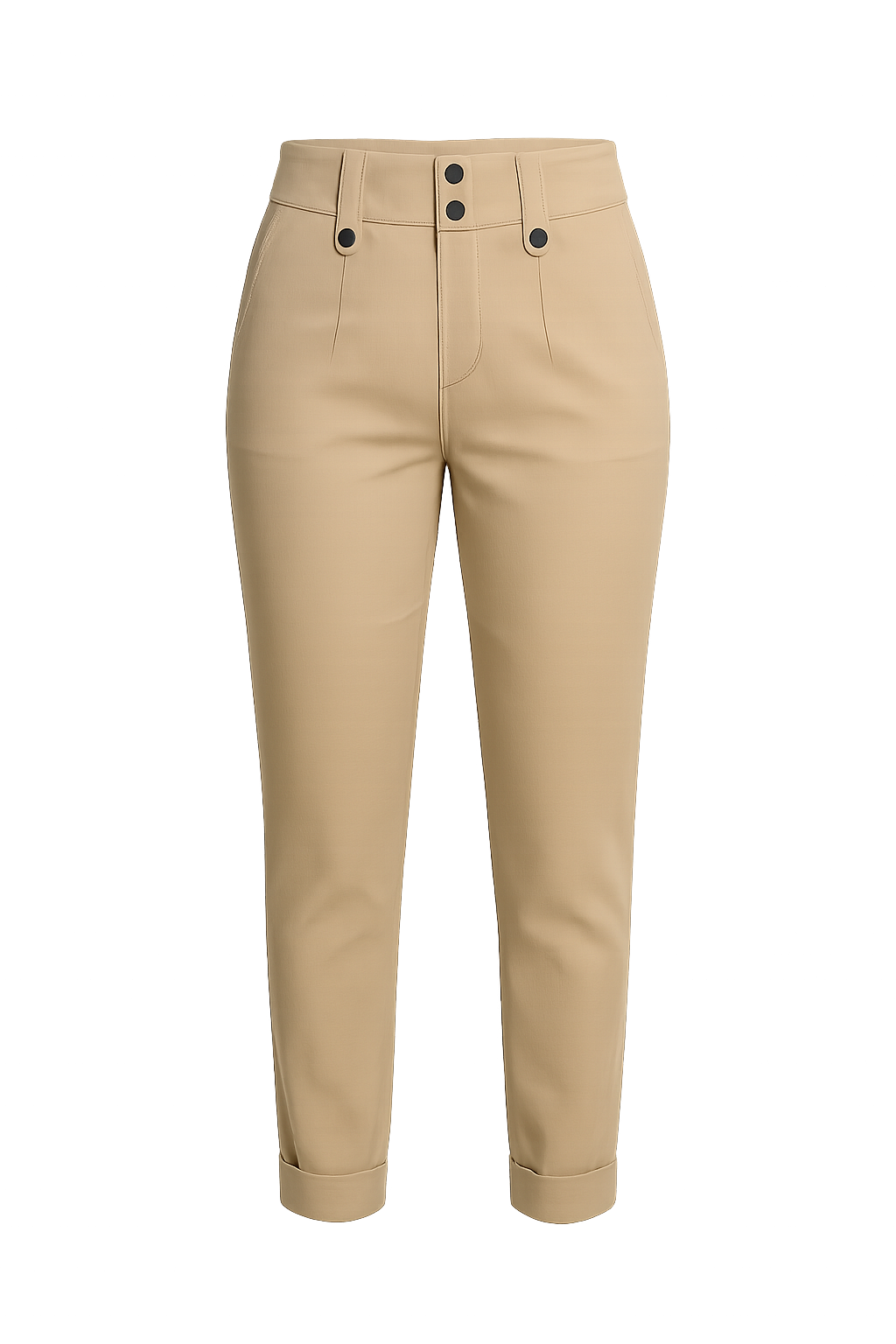 Women's High Waist Cargo Capris Pants With Pockets Zipper Fly Black