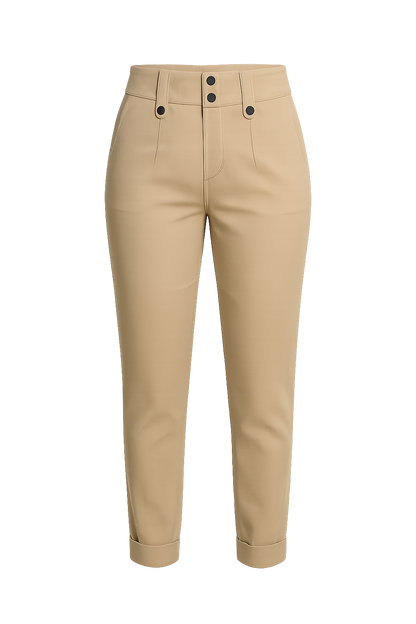 Women's High Waist Cargo Capris Pants With Pockets Zipper Fly Black