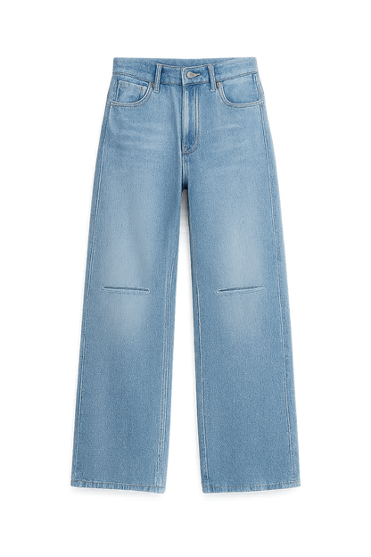 Women's Mid-Waist Straight Leg Cropped Denim Jeans
