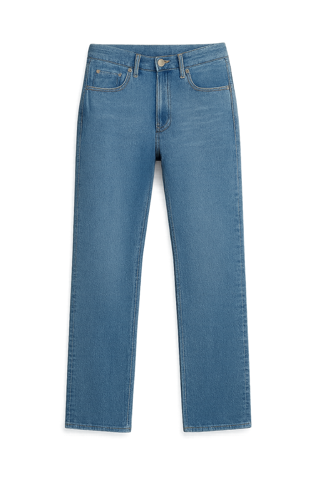 Women's Slim Fit Straight Leg Jeans Elastic Mid Waist Blue
