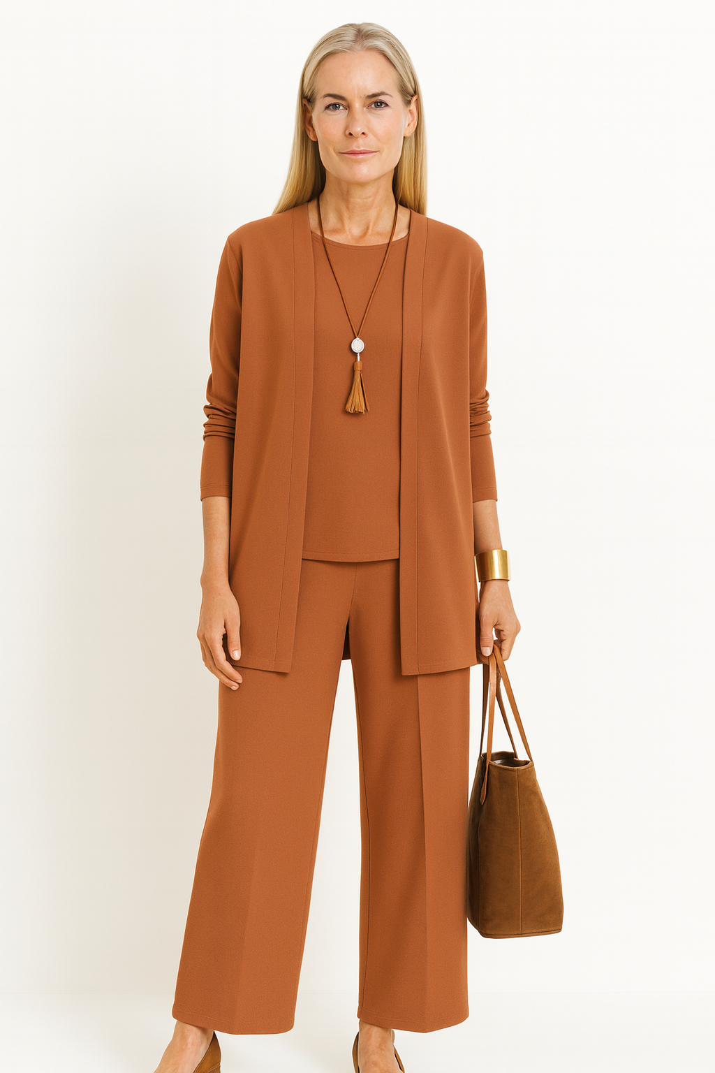 Women's 3-Piece Cardigan Set Tank Wide Leg Pants