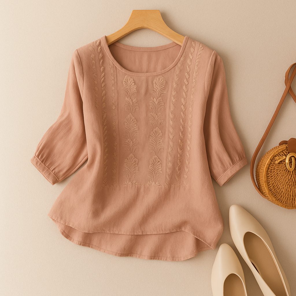Women's Embroidered Relaxed Fit Blouse