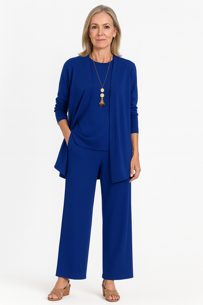 Women's 3-Piece Cardigan Set Tank Wide Leg Pants