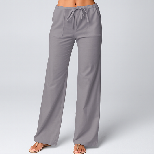 Women's Wide Leg Cotton Linen Pants - Fashinoza