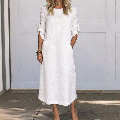 Women's A-Line Draped Evening Dress - Fashinoza