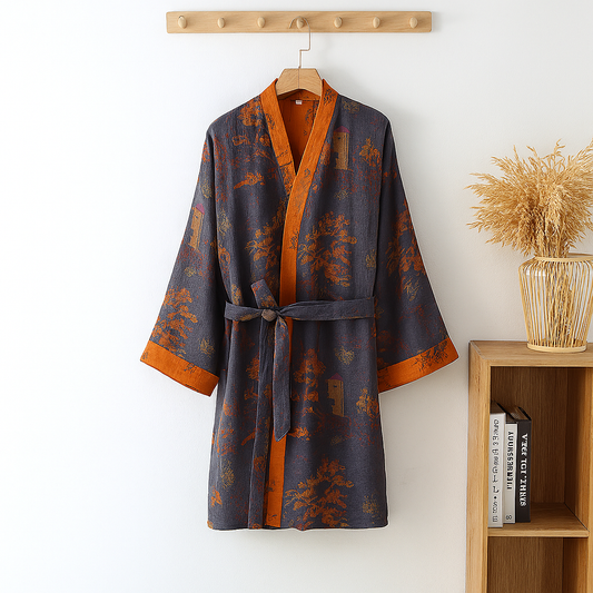 Men's Cotton Kimono Robe Lightweight - Fashinoza
