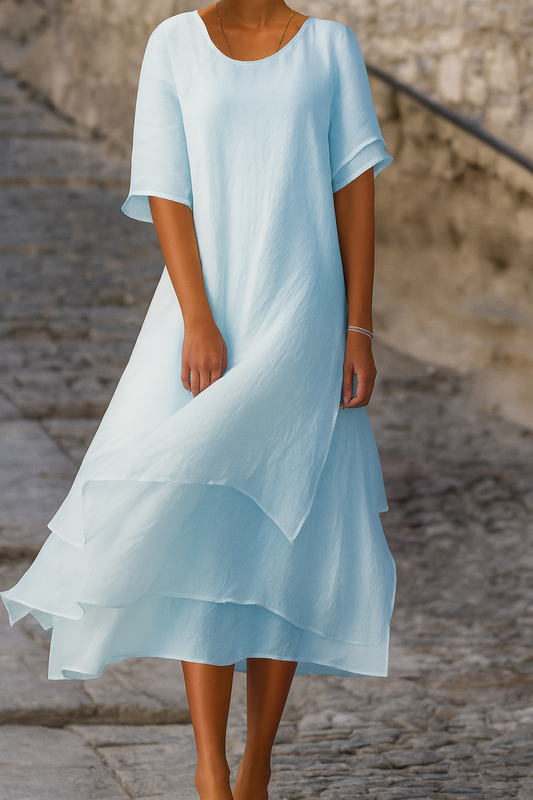 Women's Block Slit Dress Modern Elegant - Fashinoza