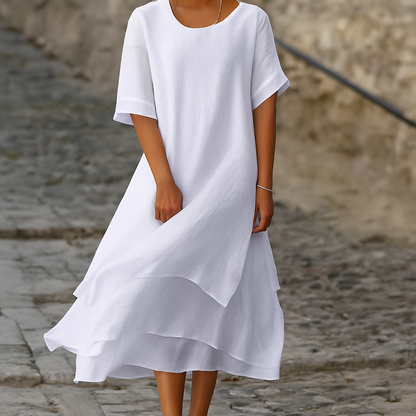 Women's Block Slit Dress Modern Elegant