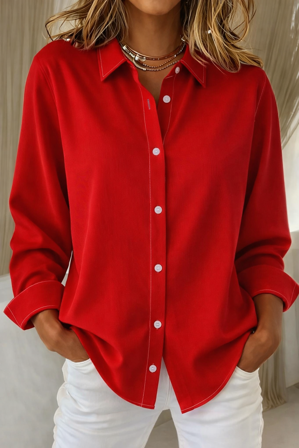Women's Elegant Button Blouse