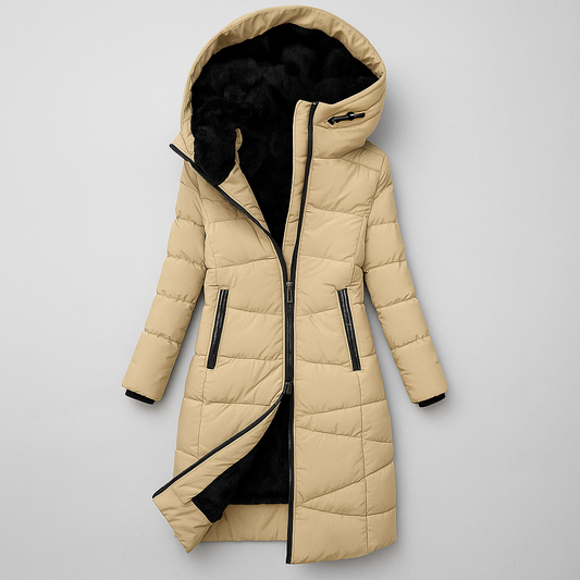 Women's Quilted Hooded Coat - 
Fashinoza