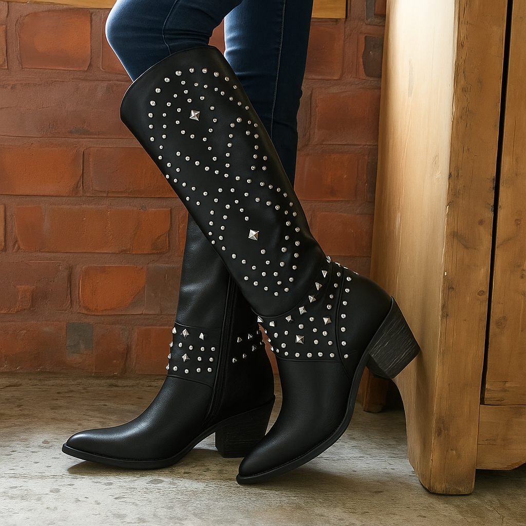 Women's Studded Western Cowboy Boots