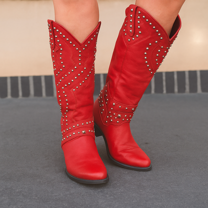 Women's Studded Western Cowboy Boots