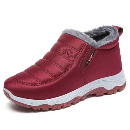 Men's Slip-On Winter Boots Fur Lined Ankle Snow Shoes Wear Resistant Sneakers