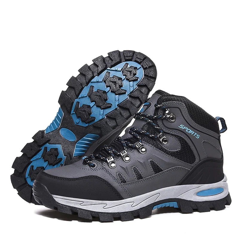 Men's High Top Hiking Boots Breathable Outdoor Trekking Climbing Shoes Non-Slip Sole