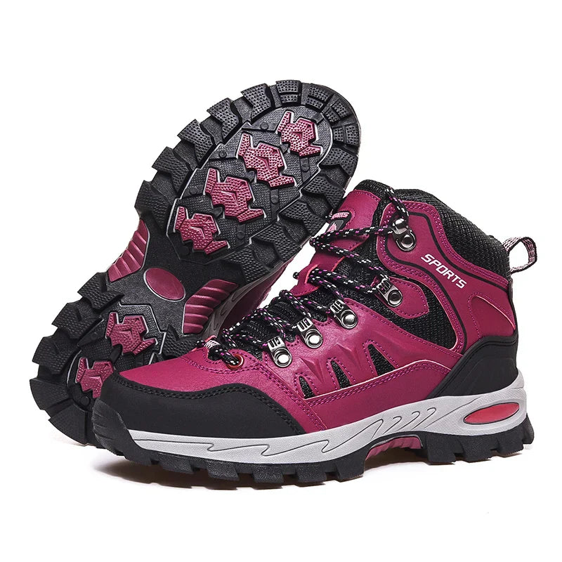 Men's High Top Hiking Boots Breathable Outdoor Trekking Climbing Shoes Non-Slip Sole