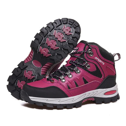 Men's High Top Hiking Boots Breathable Outdoor Trekking Climbing Shoes Non-Slip Sole