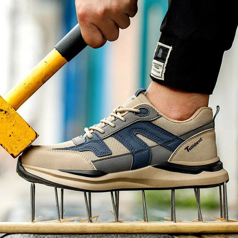 Men's Steel Toe Safety Shoes Lightweight Puncture-Proof Breathable Work Sneakers