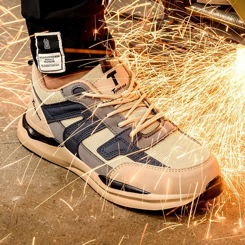 Men's Steel Toe Safety Shoes Lightweight Puncture-Proof Breathable Work Sneakers