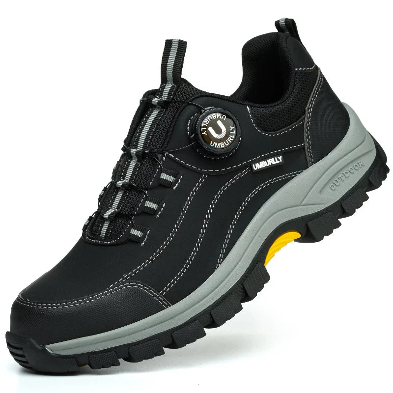 Men's Steel Toe Safety Shoes Microfiber Leather Puncture Proof Non-Slip Work Sneakers