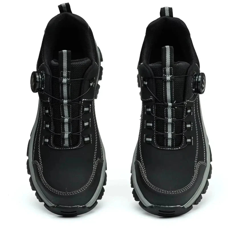 Men's Steel Toe Safety Shoes Microfiber Leather Puncture Proof Non-Slip Work Sneakers