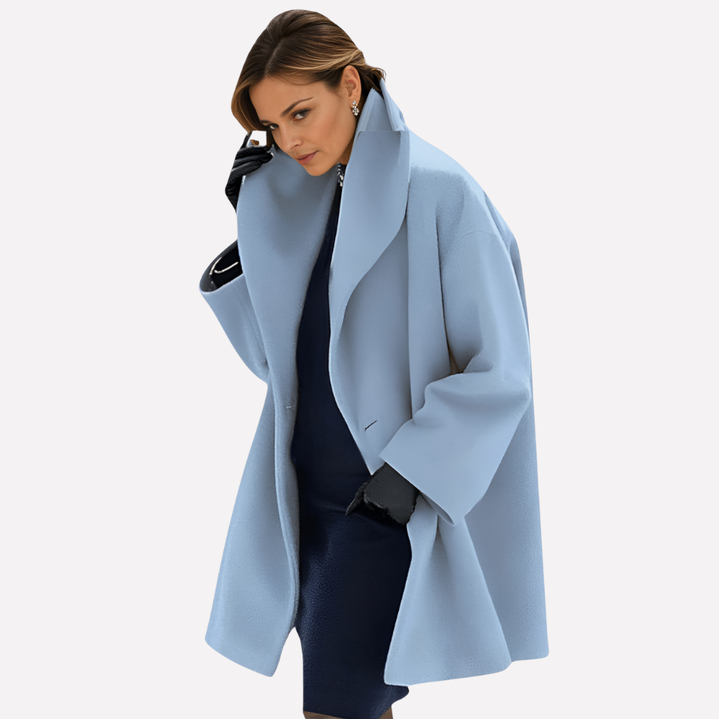 Women's Wide Collar Blazer Jacket - Fashinoza
