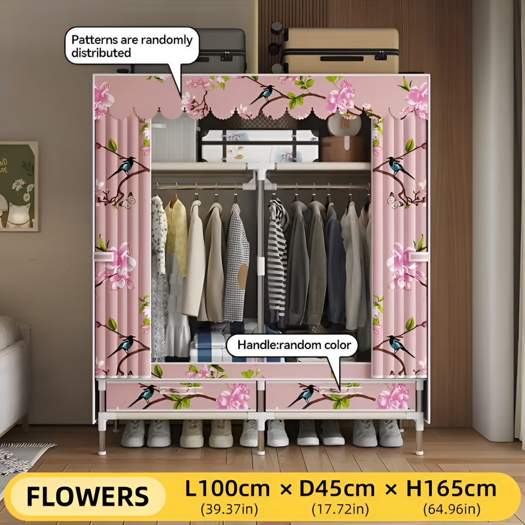 Closet Organizer Fabric Wardrobe With Drawers - Fashinoza