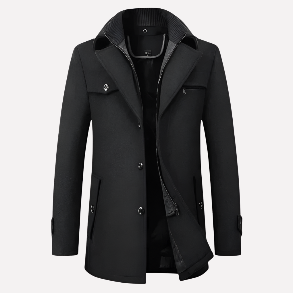 Men's Lapel Collar Jacket Button Front - Fashinoza