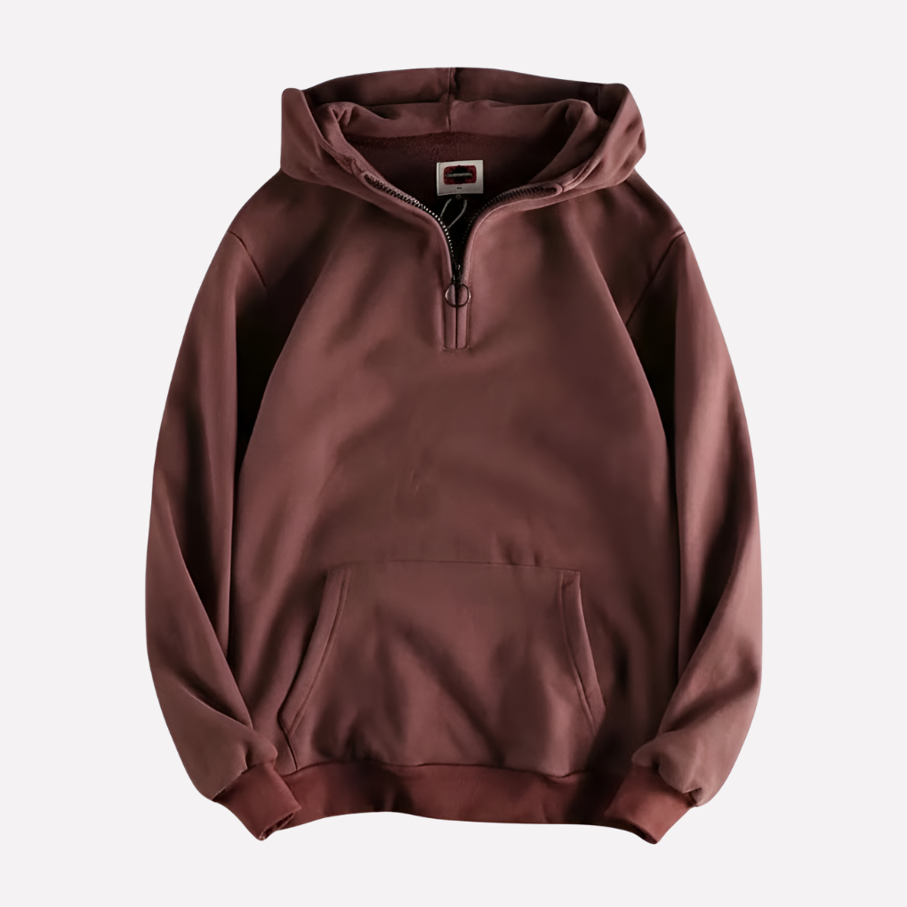 Men's Half Zip Fleece Hoodie - Fashinoza