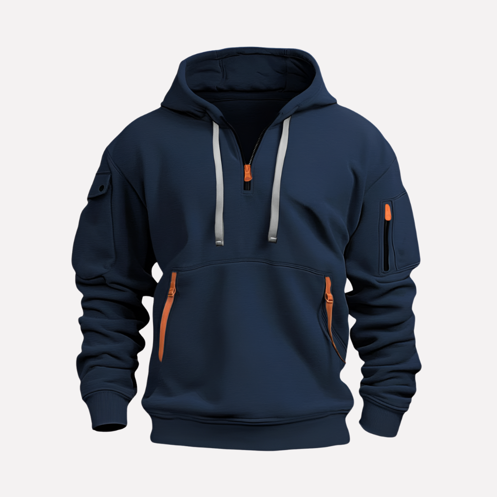 Men's Adjustable Hood Hoodie - Fashinoza