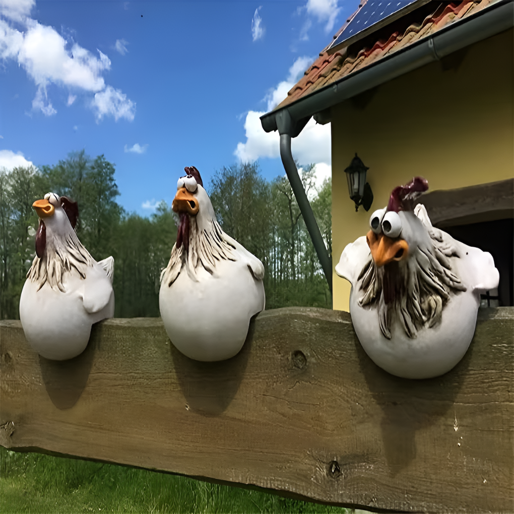 Rooster Fence Decorations Metal Whimsical - Fashinoza