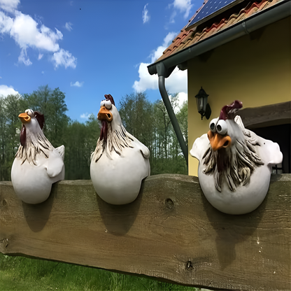 Rooster Fence Decorations Metal Whimsical - Fashinoza