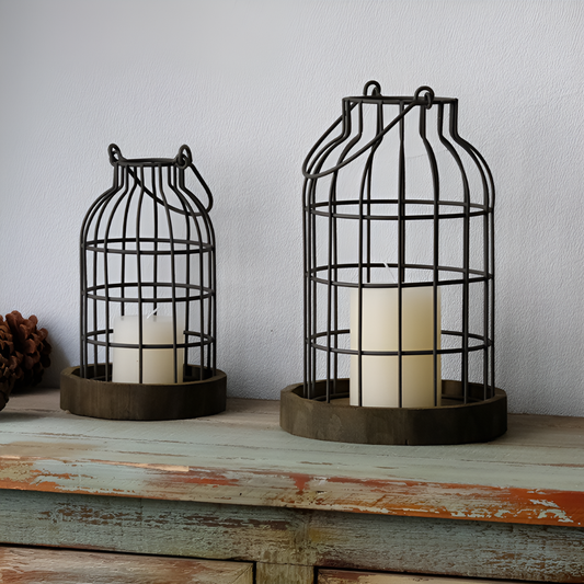 Farmhouse Lantern Set Metal Hanging - Fashinoza