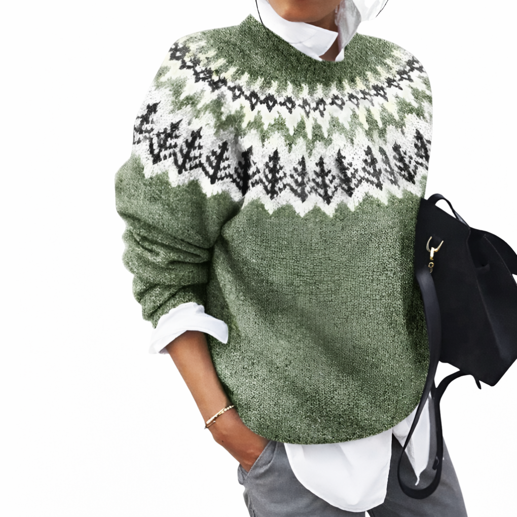 Women's Ribbed Sweater Round Neck - Fashinoza