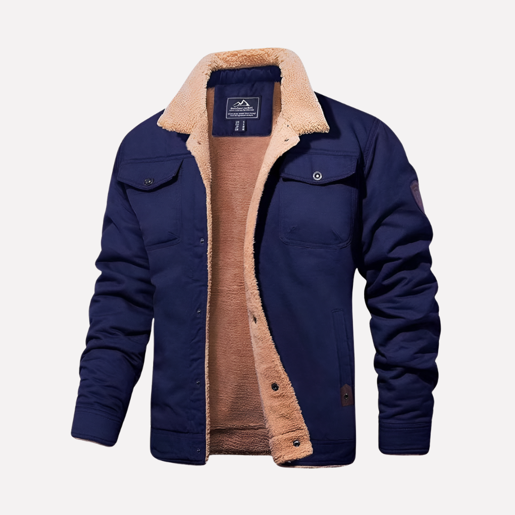 Men's Fleece Lined Sherpa Jacket - Fashinoza