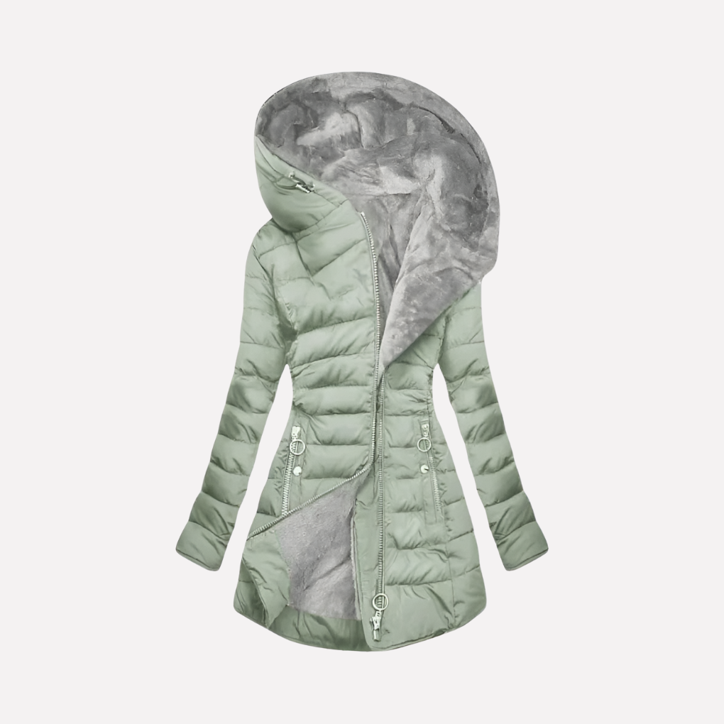 Women's Winter Parka Coat Hooded Zipper - Fashinoza