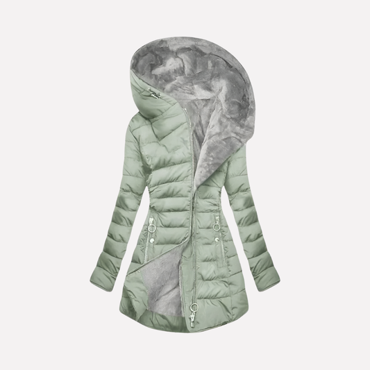 Women's Winter Parka Coat Hooded Zipper - Fashinoza