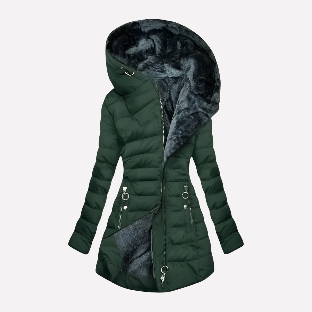 Women's Winter Parka Coat Hooded Zipper