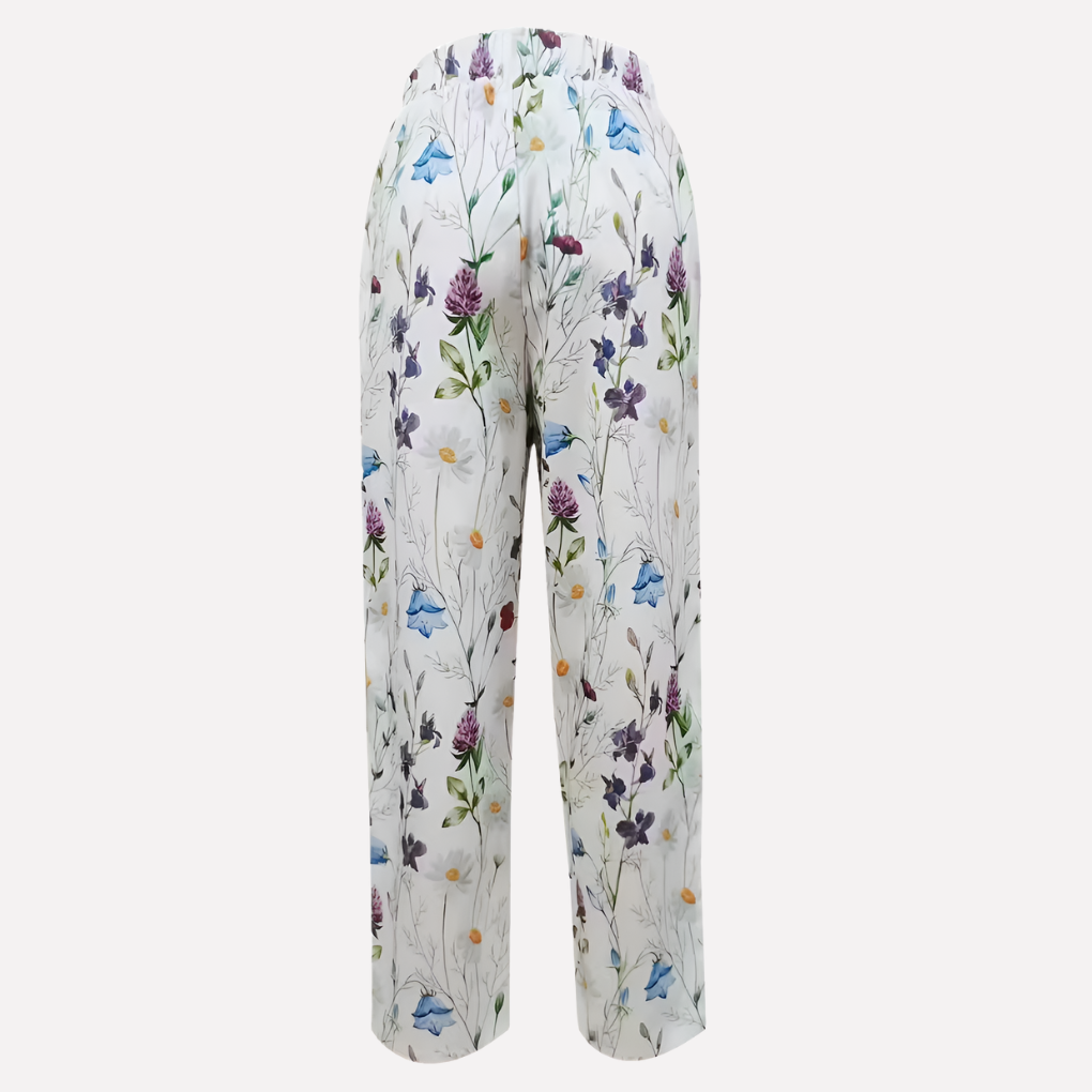 Women's Straight Leg Pants Floral Print - Fashinoza