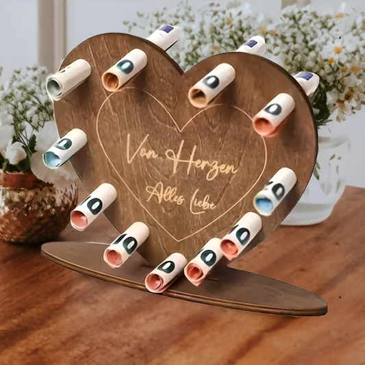 Wooden Heart Shaped Gift Box For Love Letters And Money - Fashinoza