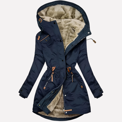 Women's Parka Lined Hood Drawstring Waist