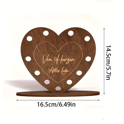 Wooden Heart Shaped Gift Box For Love Letters And Money